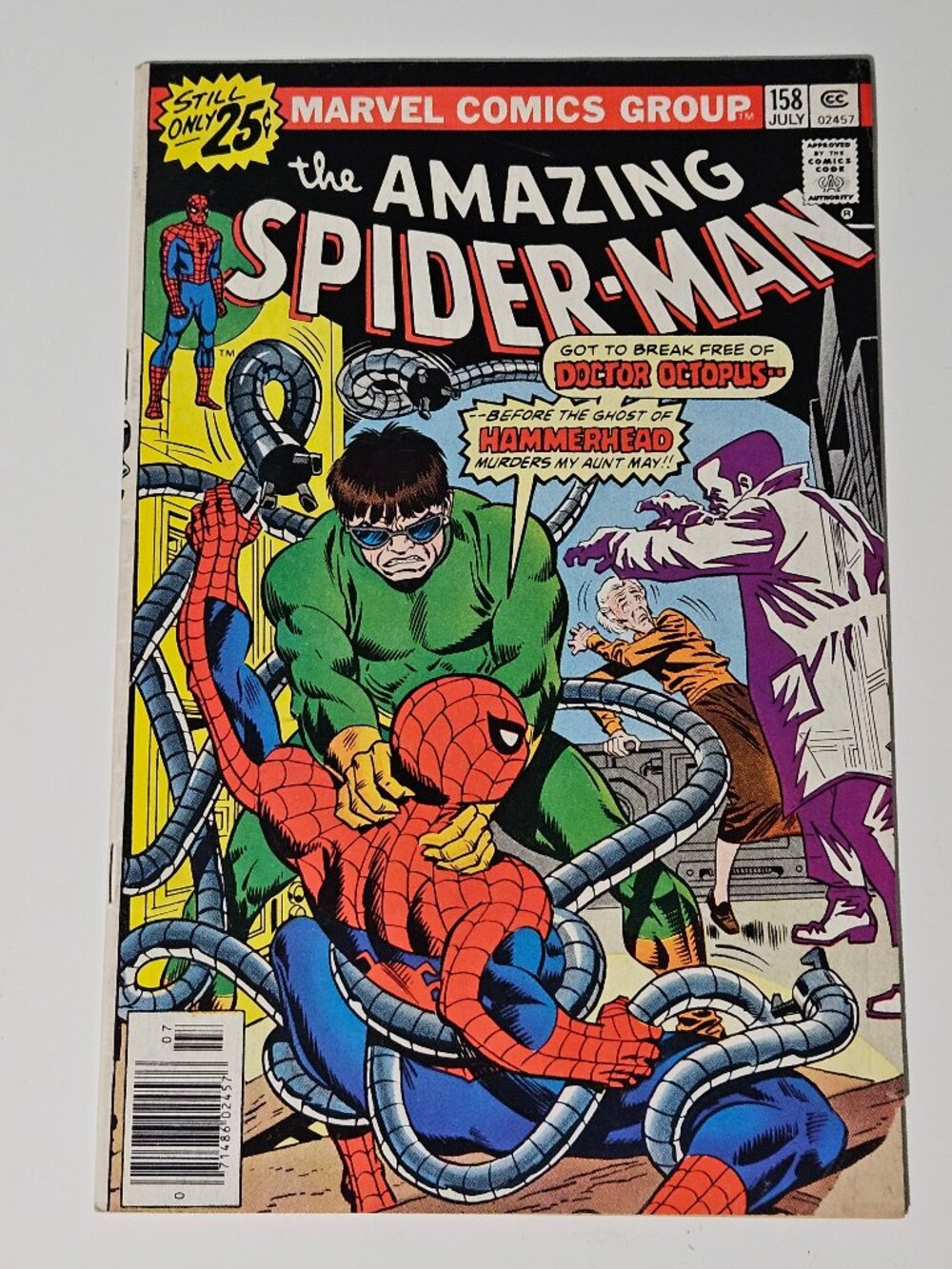 Amazing Spider-Man #158 (Marvel Comics, 1976) "Hammerhead is Out"